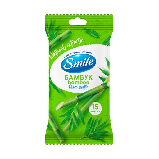 Серветка волога SMILE Daily БамбукAI 15шт/уп